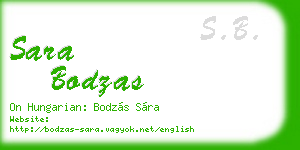 sara bodzas business card