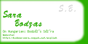 sara bodzas business card